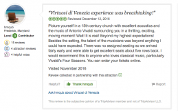 “Virtuosi di Venezia experience was breathtaking!”